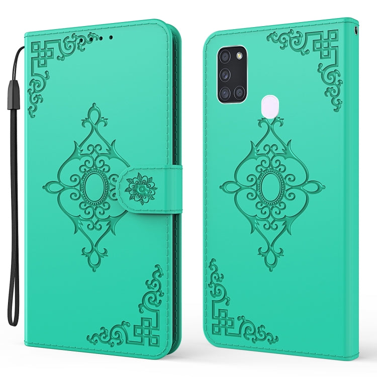 For Samsung Galaxy M30s Embossed Fortune Flower Pattern Horizontal Flip Leather Case with Holder & Card Slot & Wallet & Lanyard