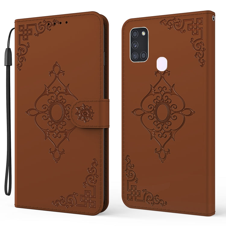 For Samsung Galaxy M30s Embossed Fortune Flower Pattern Horizontal Flip Leather Case with Holder & Card Slot & Wallet & Lanyard
