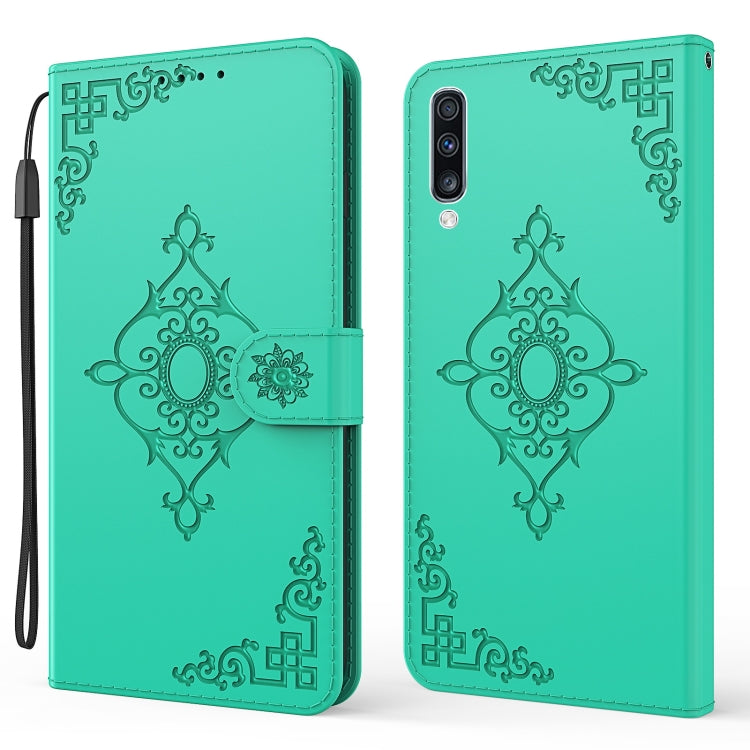 For Samsung Galaxy A70 / A70s Embossed Fortune Flower Pattern Horizontal Flip Leather Case with Holder & Card Slot & Wallet & Lanyard
