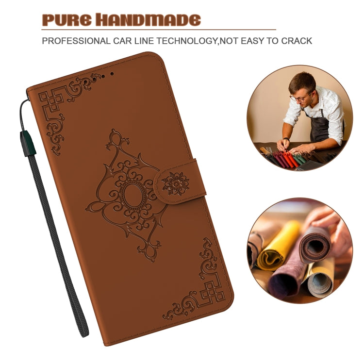 For Samsung Galaxy A50 Embossed Fortune Flower Pattern Horizontal Flip Leather Case with Holder & Card Slot & Wallet & Lanyard