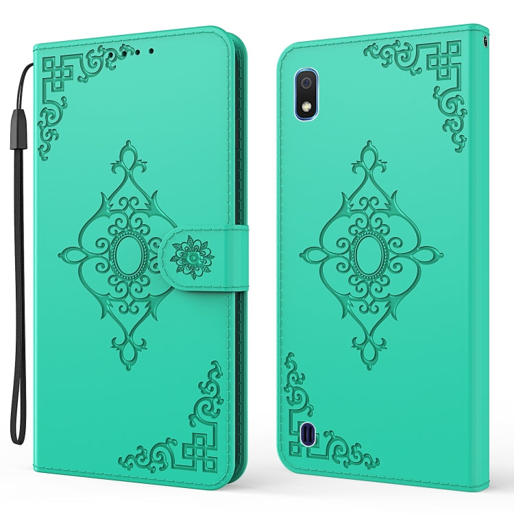 For Samsung Galaxy A10 / M10 Embossed Fortune Flower Pattern Horizontal Flip Leather Case with Holder & Card Slot & Wallet & Lanyard