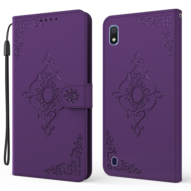 For Samsung Galaxy A10 / M10 Embossed Fortune Flower Pattern Horizontal Flip Leather Case with Holder & Card Slot & Wallet & Lanyard