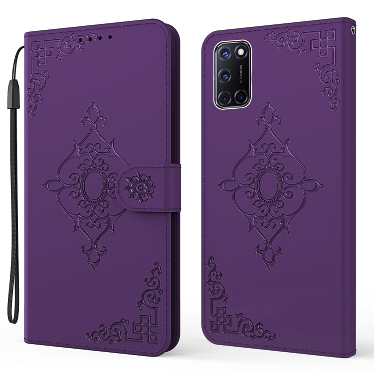 For OPPO A52 Embossed Fortune Flower Pattern Horizontal Flip Leather Case with Holder & Card Slot & Wallet & Lanyard