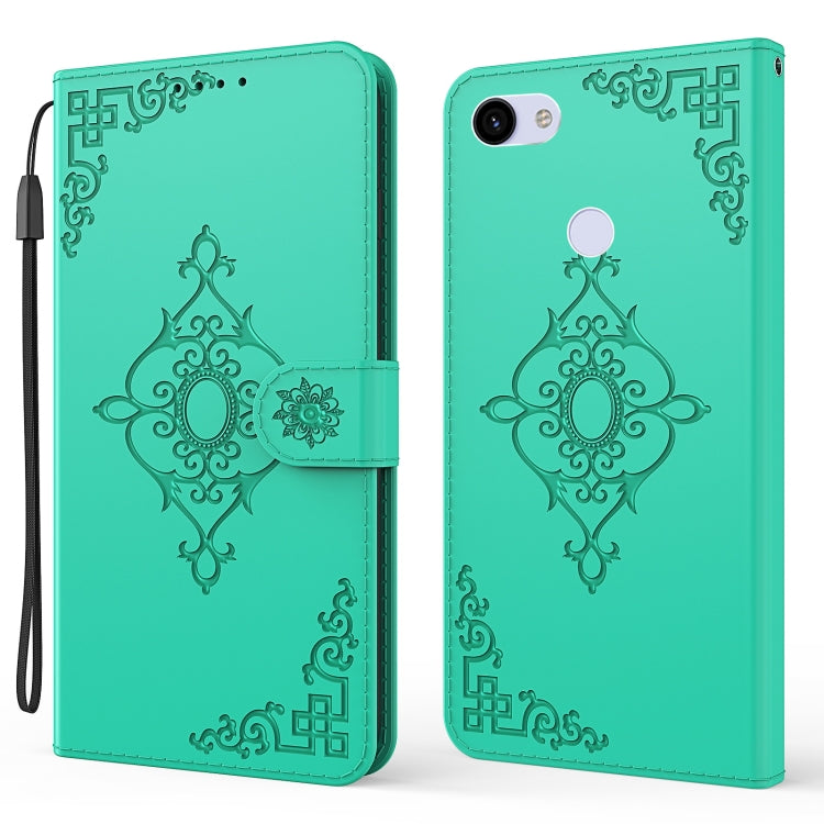 For Google Pixel 3a XL Embossed Fortune Flower Pattern Horizontal Flip Leather Case with Holder & Card Slot & Wallet & Lanyard
