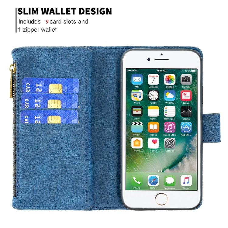 For iPhone 8 / 7 Flying Butterfly Embossing Pattern Zipper Horizontal Flip Leather Case with Holder & Card Slots & Wallet
