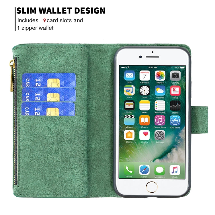 For iPhone 8 / 7 Flying Butterfly Embossing Pattern Zipper Horizontal Flip Leather Case with Holder & Card Slots & Wallet
