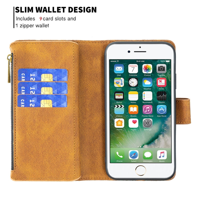 For iPhone 8 Plus / 7 Plus Flying Butterfly Embossing Pattern Zipper Horizontal Flip Leather Case with Holder & Card Slots & Wallet