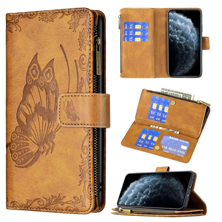 For iPhone XR Flying Butterfly Embossing Pattern Zipper Horizontal Flip Leather Case with Holder & Card Slots & Wallet