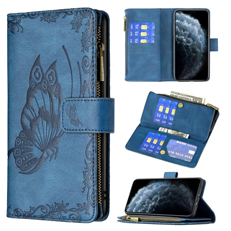 For iPhone XR Flying Butterfly Embossing Pattern Zipper Horizontal Flip Leather Case with Holder & Card Slots & Wallet