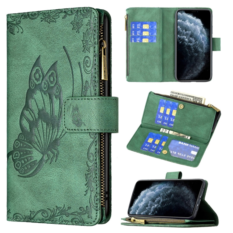 For iPhone XR Flying Butterfly Embossing Pattern Zipper Horizontal Flip Leather Case with Holder & Card Slots & Wallet