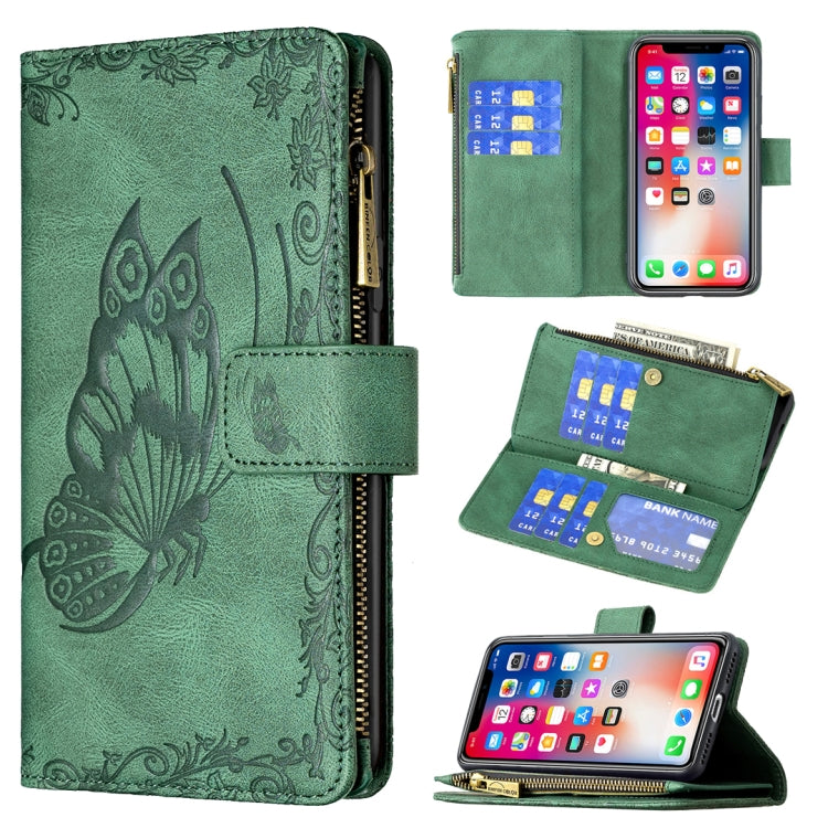 For iPhone XS Max Flying Butterfly Embossing Pattern Zipper Horizontal Flip Leather Case with Holder & Card Slots & Wallet