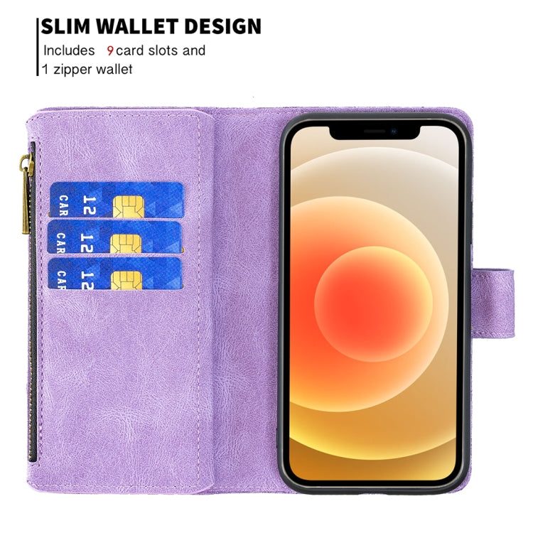 For iPhone 12 mini Flying Butterfly Embossing Pattern Zipper Horizontal Flip Leather Case with Holder & Card Slots & Wallet