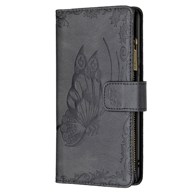 For iPhone 12 Flying Butterfly Embossing Pattern Zipper Horizontal Flip Leather Case with Holder & Card Slots & Wallet