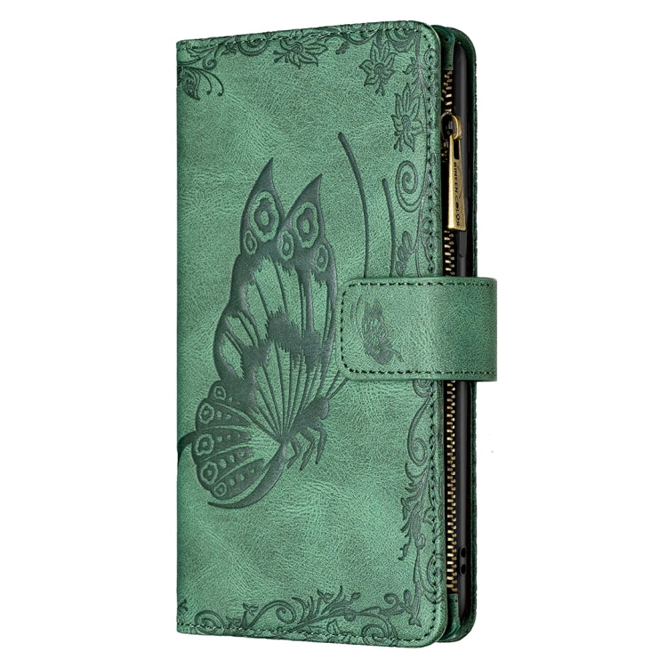 For iPhone 12 Flying Butterfly Embossing Pattern Zipper Horizontal Flip Leather Case with Holder & Card Slots & Wallet