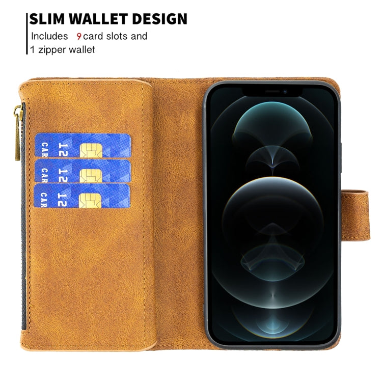 For iPhone 12 Pro Flying Butterfly Embossing Pattern Zipper Horizontal Flip Leather Case with Holder & Card Slots & Wallet