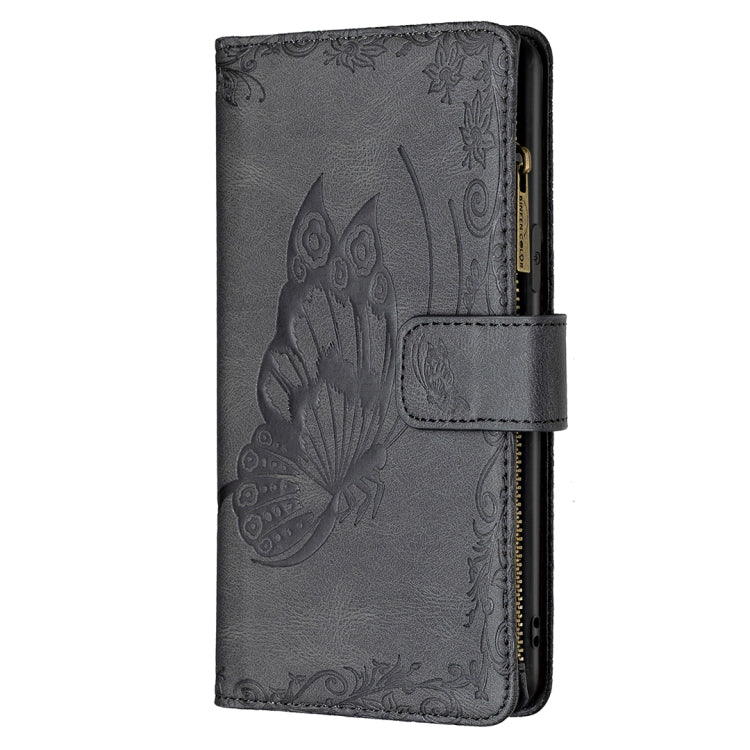 For iPhone 12 Pro Flying Butterfly Embossing Pattern Zipper Horizontal Flip Leather Case with Holder & Card Slots & Wallet