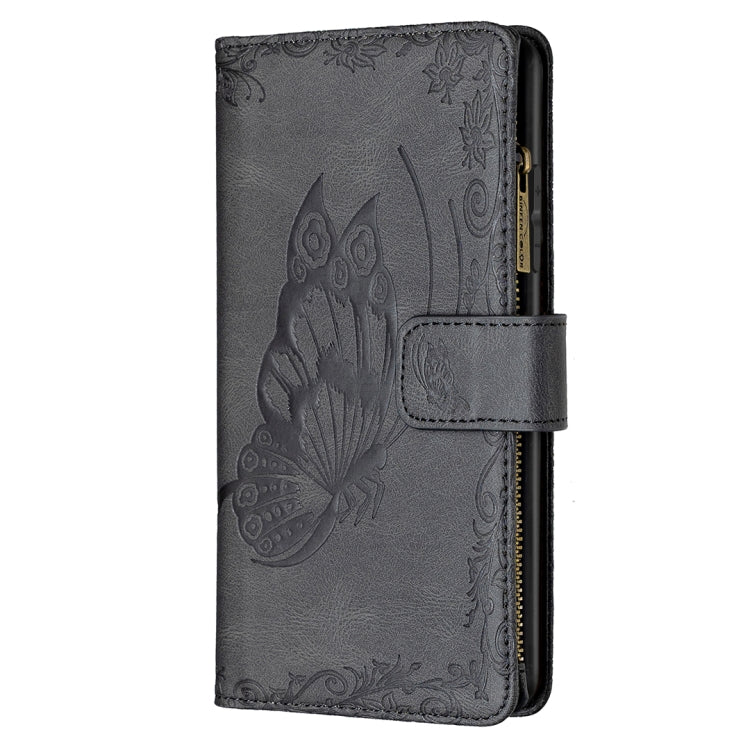 For Nokia 1.4 Flying Butterfly Embossing Pattern Zipper Horizontal Flip Leather Case with Holder & Card Slots & Wallet