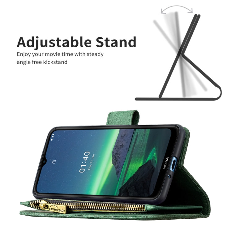 For Nokia 1.4 Flying Butterfly Embossing Pattern Zipper Horizontal Flip Leather Case with Holder & Card Slots & Wallet