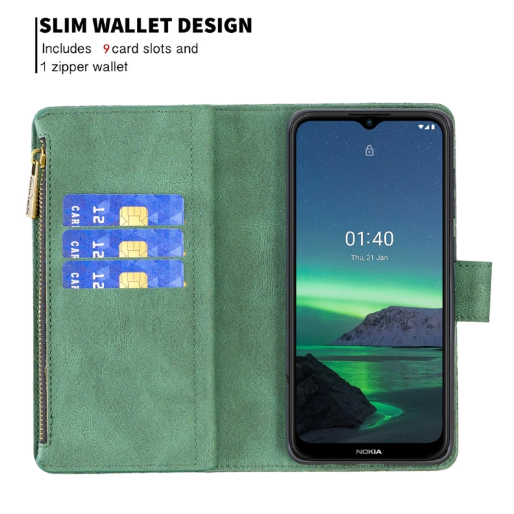 For Nokia 1.4 Flying Butterfly Embossing Pattern Zipper Horizontal Flip Leather Case with Holder & Card Slots & Wallet