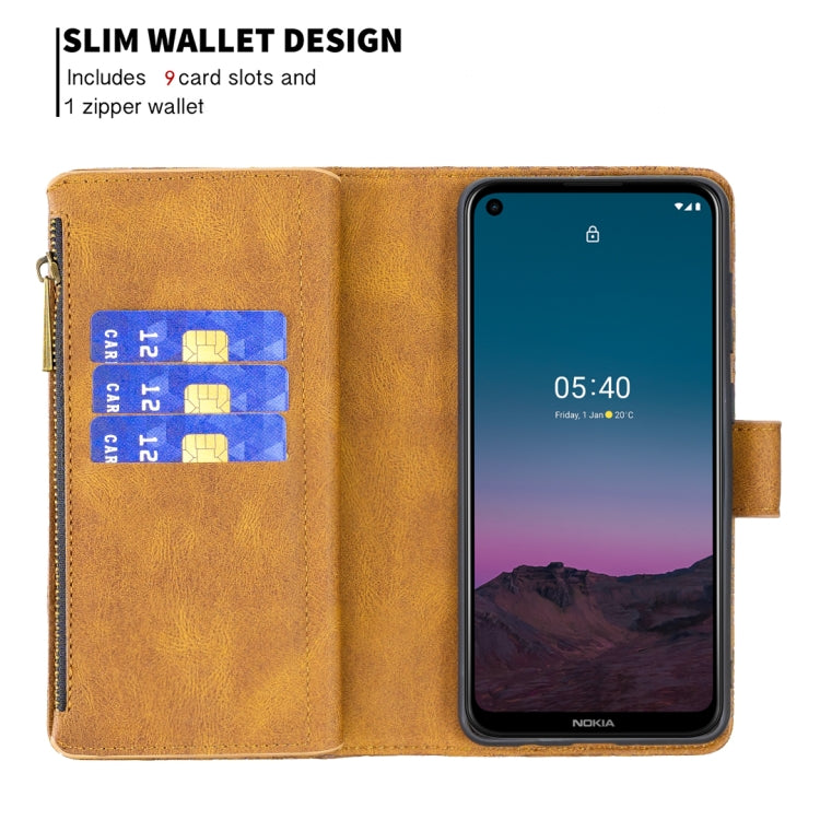 For Nokia 5.4 Flying Butterfly Embossing Pattern Zipper Horizontal Flip Leather Case with Holder & Card Slots & Wallet