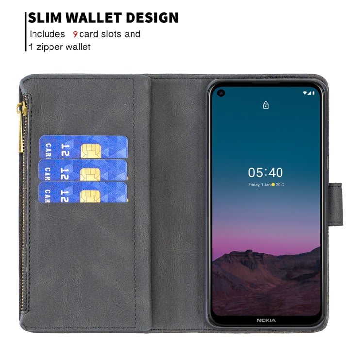 For Nokia 5.4 Flying Butterfly Embossing Pattern Zipper Horizontal Flip Leather Case with Holder & Card Slots & Wallet