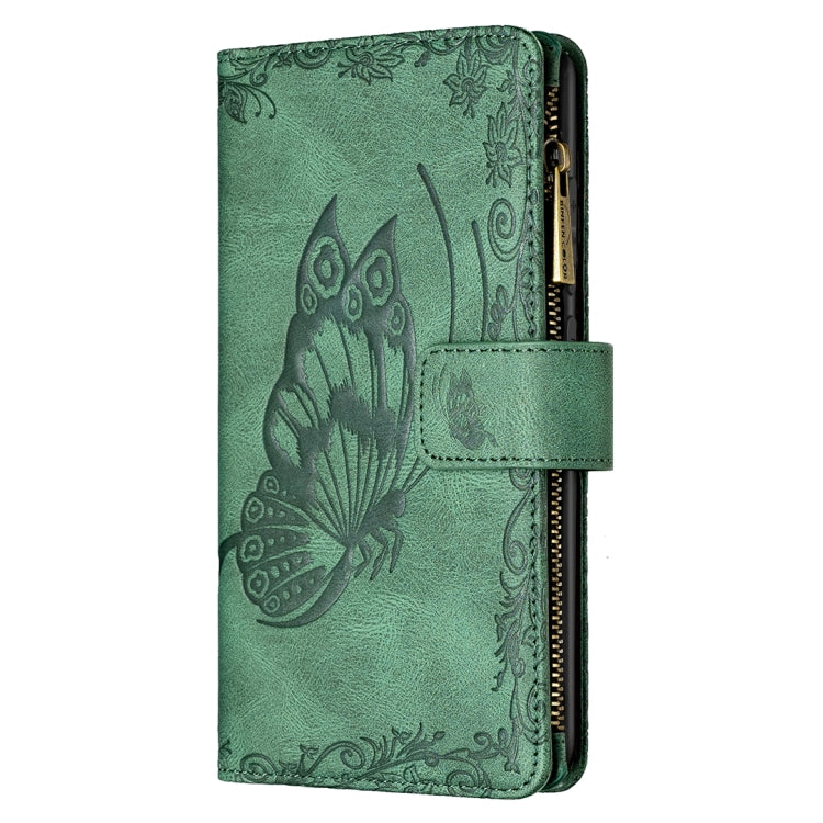 For Nokia 5.4 Flying Butterfly Embossing Pattern Zipper Horizontal Flip Leather Case with Holder & Card Slots & Wallet