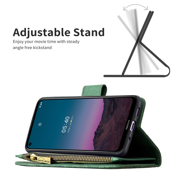 For Nokia 5.4 Flying Butterfly Embossing Pattern Zipper Horizontal Flip Leather Case with Holder & Card Slots & Wallet