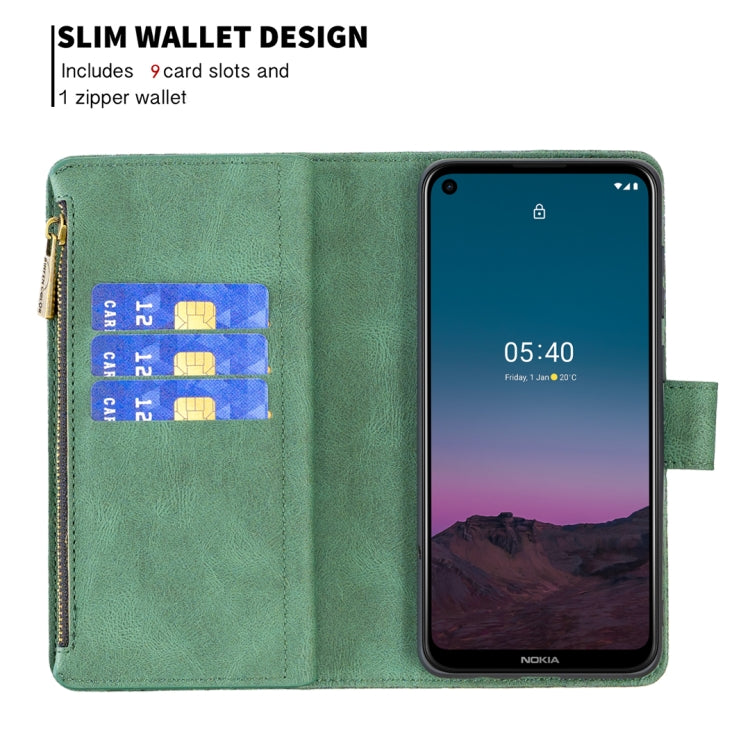 For Nokia 5.4 Flying Butterfly Embossing Pattern Zipper Horizontal Flip Leather Case with Holder & Card Slots & Wallet