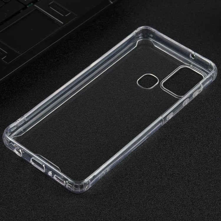 For Samsung Galaxy A21s Four-corner Shockproof Transparent TPU + PC Protective Case