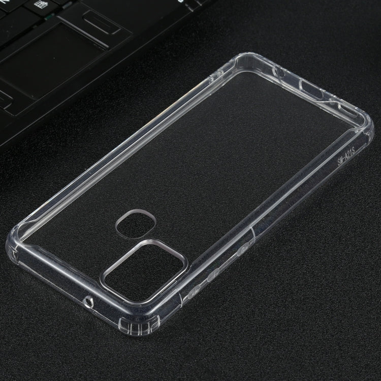 For Samsung Galaxy A21s Four-corner Shockproof Transparent TPU + PC Protective Case