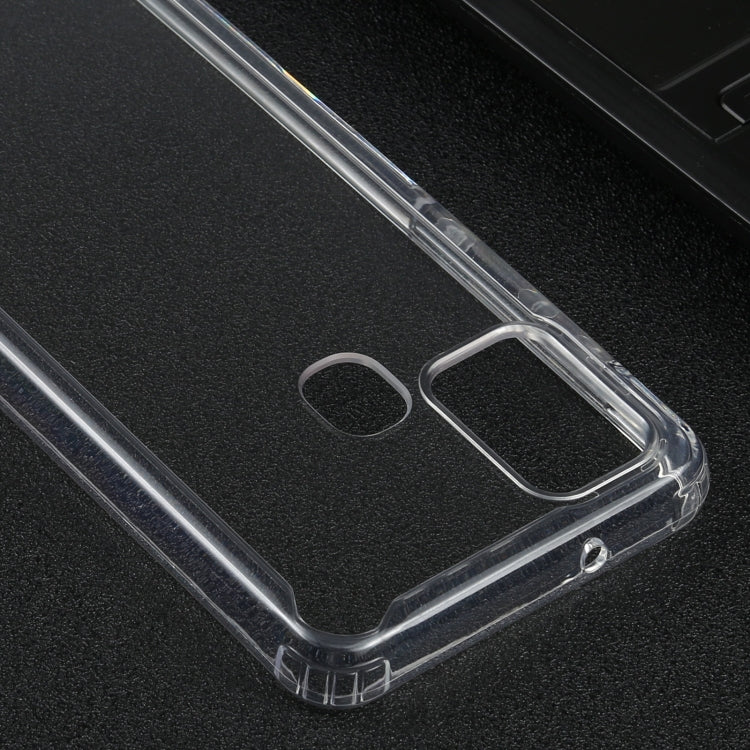 For Samsung Galaxy A21s Four-corner Shockproof Transparent TPU + PC Protective Case