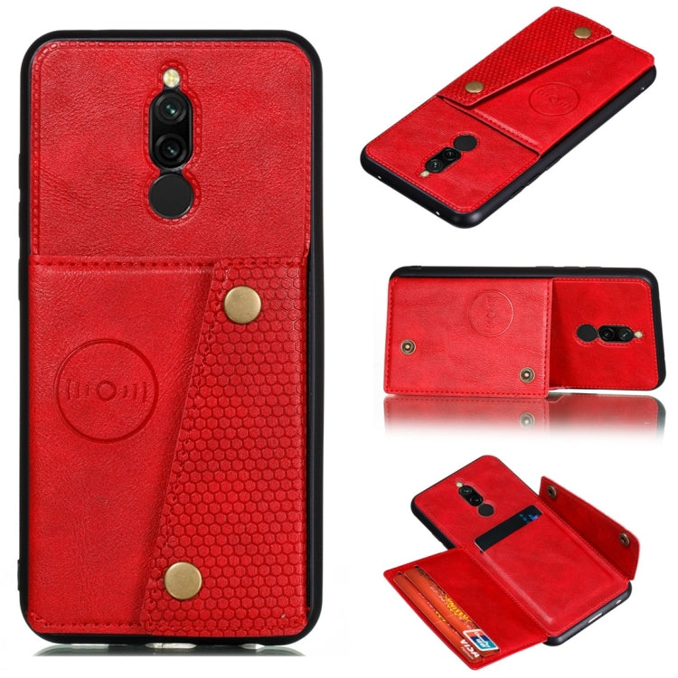 For Xiaomi Redmi 8 Shockproof Magnetic PU + TPU Protective Case with Card Slots