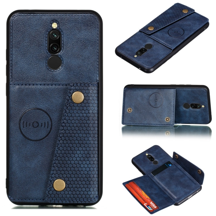For Xiaomi Redmi 8 Shockproof Magnetic PU + TPU Protective Case with Card Slots