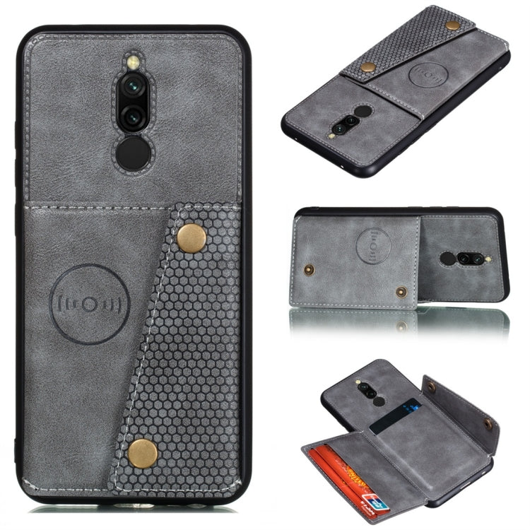 For Xiaomi Redmi 8 Shockproof Magnetic PU + TPU Protective Case with Card Slots