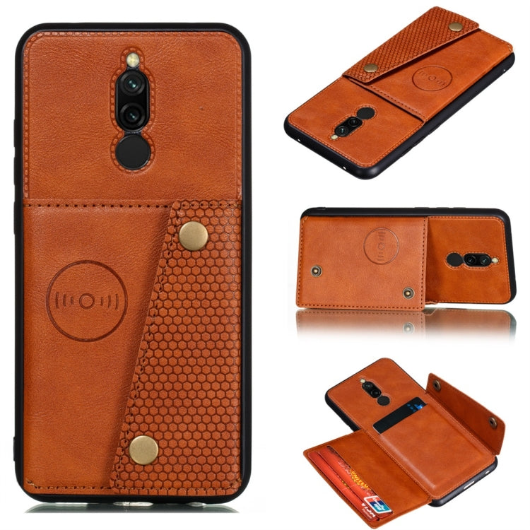 For Xiaomi Redmi 8 Shockproof Magnetic PU + TPU Protective Case with Card Slots