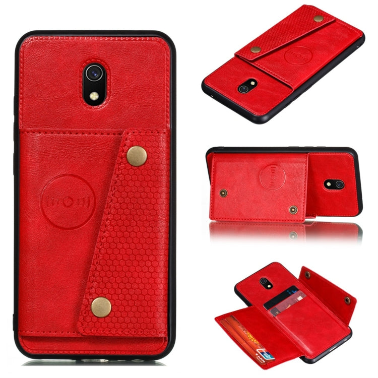 For Xiaomi Redmi 8A Shockproof Magnetic PU + TPU Protective Case with Card Slots