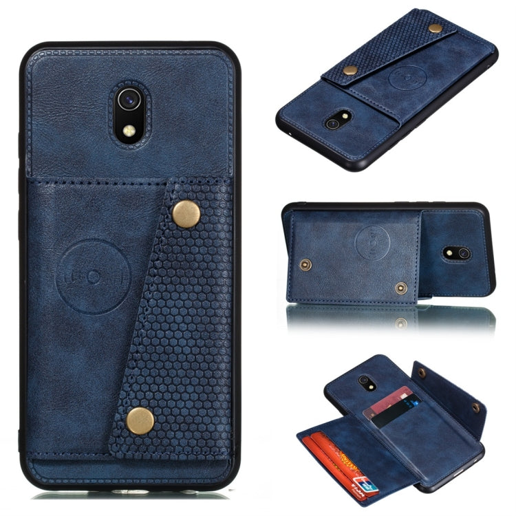 For Xiaomi Redmi 8A Shockproof Magnetic PU + TPU Protective Case with Card Slots
