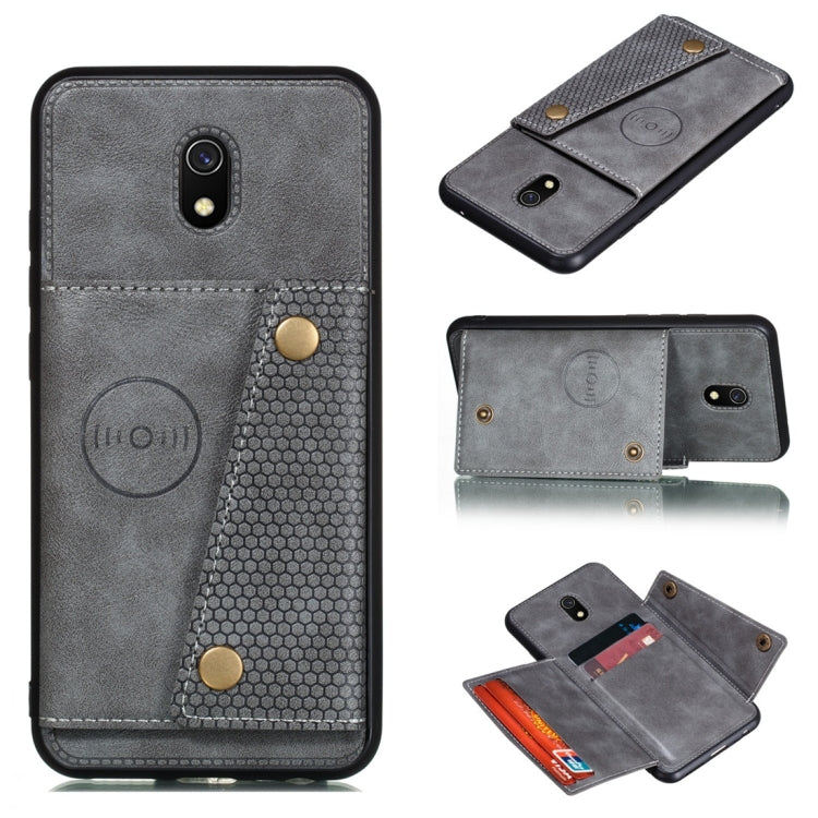 For Xiaomi Redmi 8A Shockproof Magnetic PU + TPU Protective Case with Card Slots