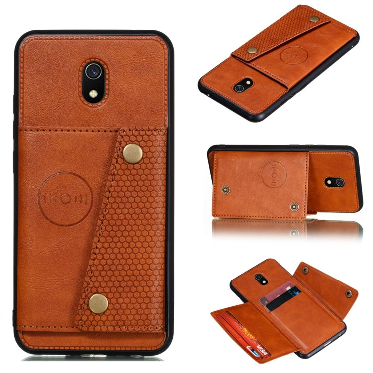 For Xiaomi Redmi 8A Shockproof Magnetic PU + TPU Protective Case with Card Slots