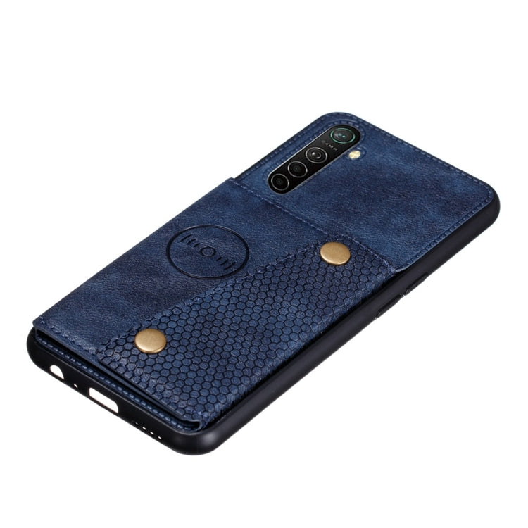 For OPPO Realme XT Shockproof Magnetic PU + TPU Protective Case with Card Slots
