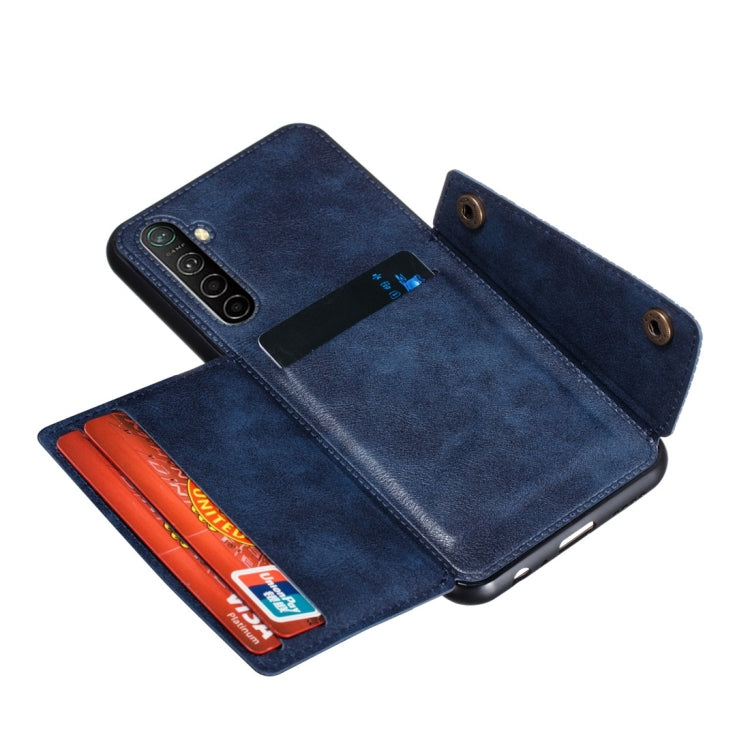 For OPPO Realme XT Shockproof Magnetic PU + TPU Protective Case with Card Slots