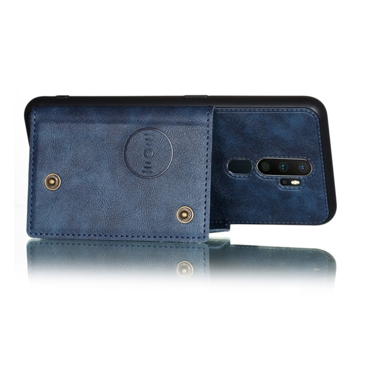 For OPPO A9 (2020) Shockproof Magnetic PU + TPU Protective Case with Card Slots