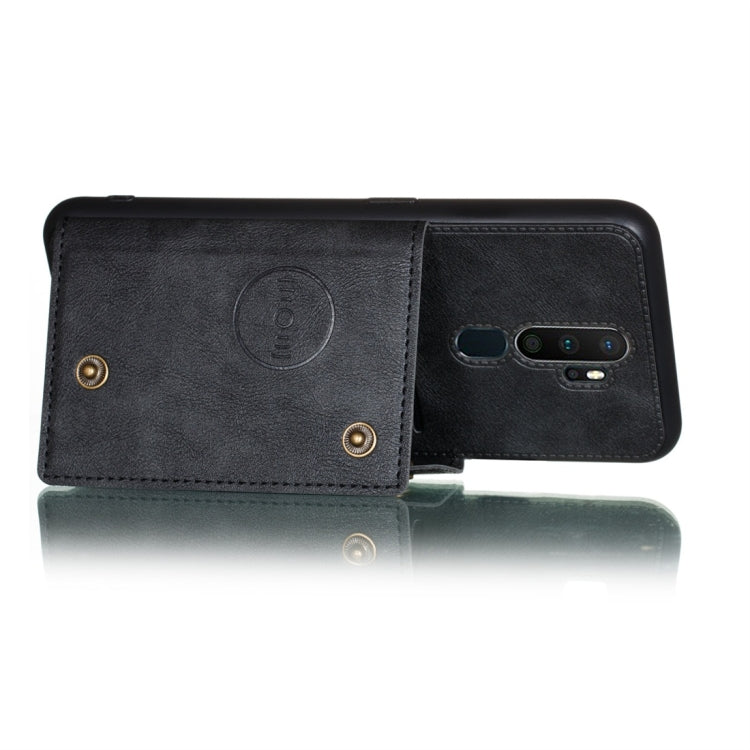 For OPPO A9 (2020) Shockproof Magnetic PU + TPU Protective Case with Card Slots