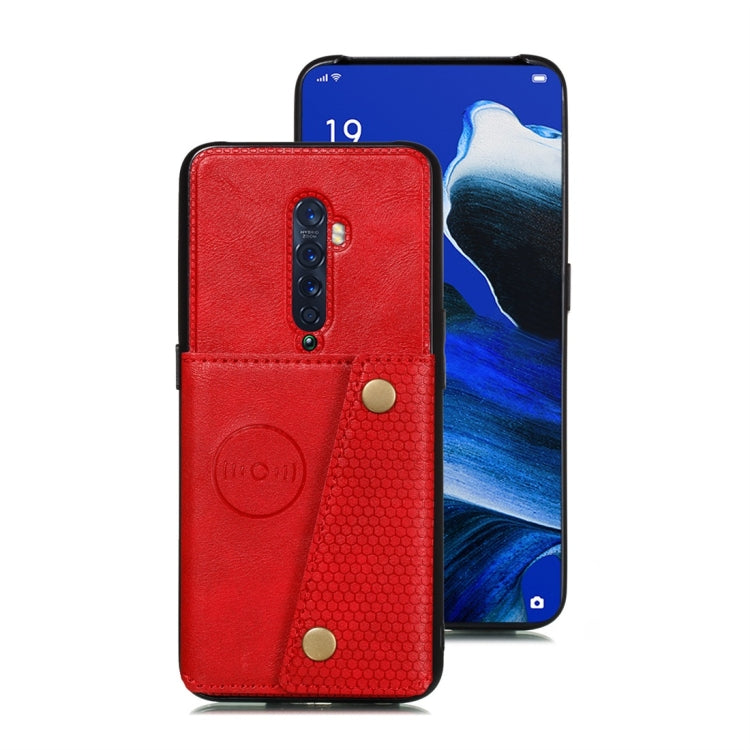 For OPPO Reno2 Shockproof Magnetic PU + TPU Protective Case with Card Slots