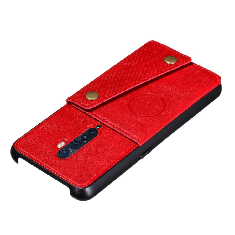 For OPPO Reno2 Shockproof Magnetic PU + TPU Protective Case with Card Slots