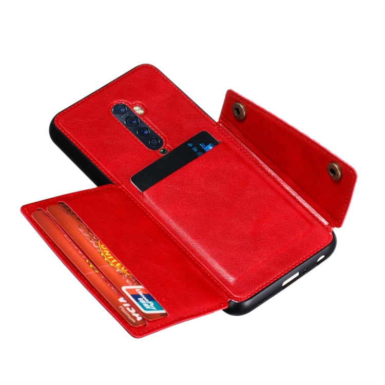For OPPO Reno2 Shockproof Magnetic PU + TPU Protective Case with Card Slots