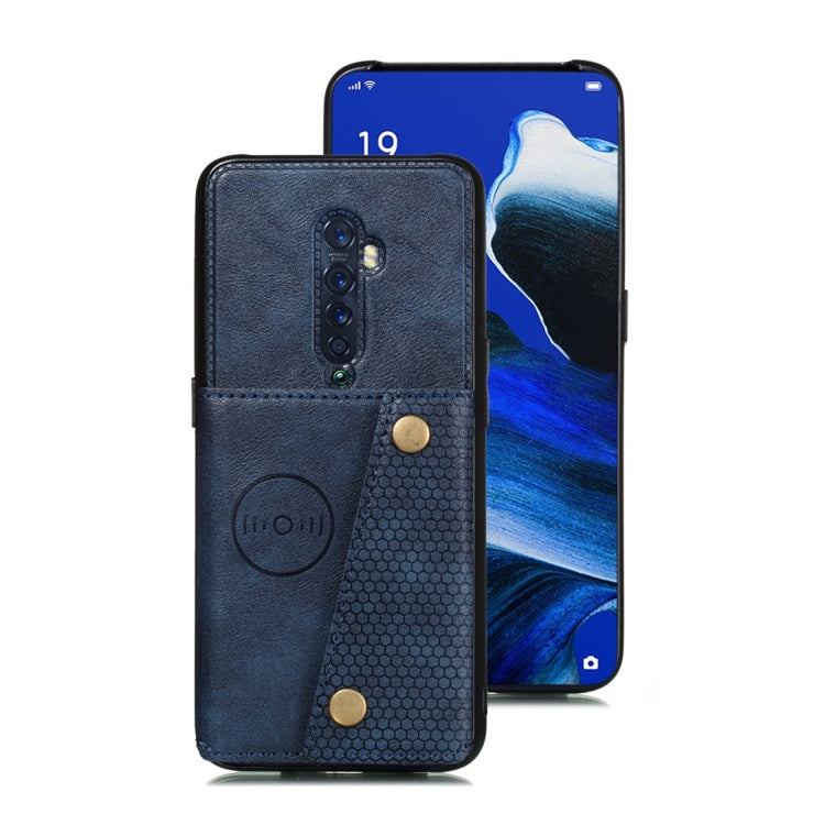 For OPPO Reno2 Shockproof Magnetic PU + TPU Protective Case with Card Slots