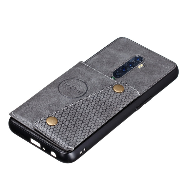 For OPPO Reno2 Shockproof Magnetic PU + TPU Protective Case with Card Slots