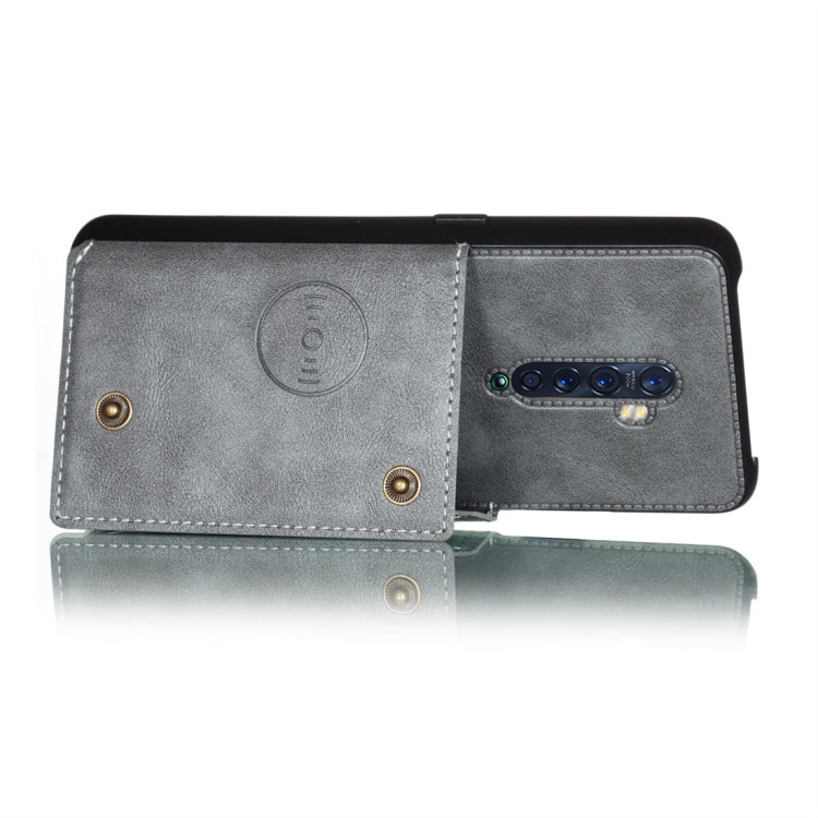 For OPPO Reno2 Shockproof Magnetic PU + TPU Protective Case with Card Slots