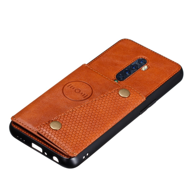 For OPPO Reno2 Shockproof Magnetic PU + TPU Protective Case with Card Slots